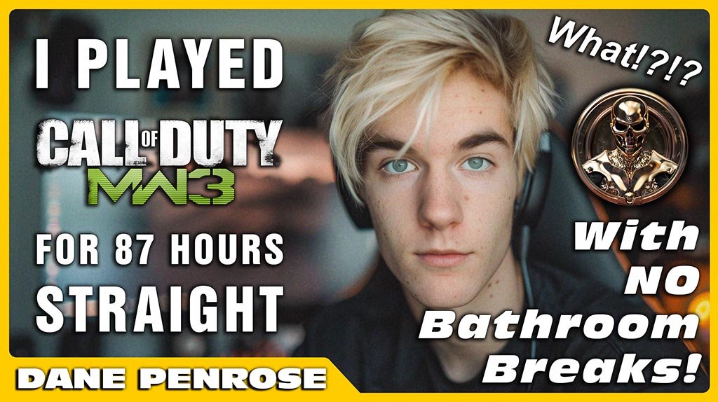 RateApe - Pick the right influencers for your brand-YouTube_thumbnail_Dane Penrose COD MW3 87 Hours Straight
